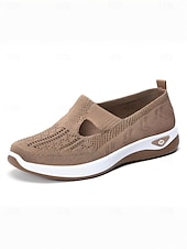 tanie Trampki damskie-Damskie Adidasy Komfortowe buty Na zewnątrz Codzienny Podróże Klin Okrągły palec u nogi Codzienny Wygoda Minimalizm Dzianina Mokasyny Ciemnoszary Czarny Ciemnofioletowy