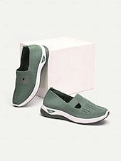 tanie Trampki damskie-Damskie Adidasy Komfortowe buty Na zewnątrz Codzienny Podróże Klin Okrągły palec u nogi Codzienny Wygoda Minimalizm Dzianina Mokasyny Ciemnoszary Czarny Ciemnofioletowy