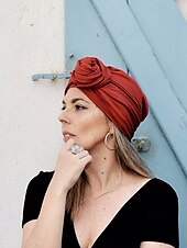 abordables Chapeaux pour femmes-Bandeau à chignon noué à la mode pour femme, tissu doux, adapté aux vêtements décontractés et d&#039;extérieur, style bohème, réglable pour tous les types de cheveux, parfait pour l&#039;été et les voyages.