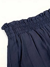 economico Pantaloncini Bermuda-Per donna Chinos Shorts Vacanza Moda Streetwear Corto Vita Alta Semplice Pizzo Tasca Fascia Elastica Comodo Morbido Confortevole Micro-elastico All&#039;aperto Streetwear Quotidiano Blu scuro Aalbicocca