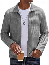economico Giubbotti e cappotti da uomo-Per uomo Giacca Leggera Giacca a nido d&#039;ape Giacca Casual Vacanza Quotidiano Caldo Tasca Autunno &amp; Inverno Semplice Moda Classico Collo alla coreana Regolare Nero Bianco Vino Cachi Verde militare