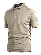 preiswerte Klassisches Poloshirt für Herren-Herren Golfshirt Golf Poloshirts Arbeit Lässig Revers Kurzarm Basic Modern Einfach Tarnung Knöpfe Sommer Normale Passform Schwarz Tarnung Grün Khaki Golfshirt