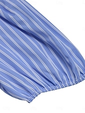 ieftine Rochie cu dungi și geometrică-Pentru femei Rochie Mini Rochie A line Rochie de vară Casual Zilnic Fit regulat Grafic Dungi Manșon scurt Stil Nautic Negru Albastru piscină Vară