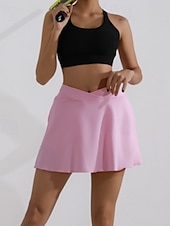 olcso Sima szoknyák-Női EU / USA méret Teniszszoknya Lolita hercegnő Preppy Mini Közepes derekú Szoknyák Egyszínű Pliszé Fodrozott Nyúlós Napi Alkalmi / Napi Arcpír rózsaszín Nyár Poliészter Spandex