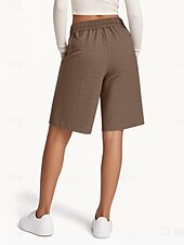 economico Pantaloncini-Shorts da Donna Chinos Vacanza Moda Streetwear Corti Alta Vita Semplice Con Tasche Elastica Comodi Morbidi Confortevoli Elasticizzati All&#039;aperto Street Rosa Blu Marino Marrone Grigio Estate Primavera