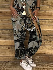 בגדי ריקוד נשים נורמלי סרבלים יום יומי פרחוני ללא שרוולים צווארון U דפוס רחוב חגים רגיל אפור כהה קיץ זול סרבל קז'ואל-בגדי ריקוד נשים נורמלי סרבלים יום יומי פרחוני ללא שרוולים צווארון U דפוס רחוב חגים רגיל אפור כהה קיץ