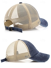 Herr vintage truckerkeps med meshrygg – justerbar basebollkeps i tvättad bomull för utomhussport, resor och vardagskläder billiga Herrhattar-Herr vintage truckerkeps med meshrygg – justerbar basebollkeps i tvättad bomull för utomhussport, resor och vardagskläder