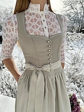 voordelige Dirndl-Oktoberfest Jurken Dirndl Trachtenkleider hulp in de huishouding Bavarian Duits Weiden Dames Doek in traditionele stijl Kleding Schort Zonder blouse