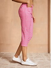 billiga Golfbottnar-Dam Golfbyxor Yanrosa Svart Rosenröd Underdelar Golfkläder för damer Kläder Outfits Bär kläder