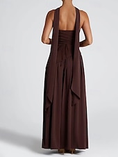 preiswerte Abschlusskleider-Damen Langes Kleid Maxikleid Weißes Kleid Abschlusskleid Partykleid Mode Party Abendgesellschaft Ausgehen Normale Passform Einfach Ärmellos Trägerlos Weiß Gelb Wein Marineblau Sommer