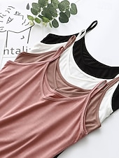  Dámské Tílko do košilky Volná záda Pevná barva Denní Základní Na běžné nošení Bez rukávů Ramínka Běžné topy Denní Černá Bílá Světlá růžová Námořnická modř Trávová zelená Léto