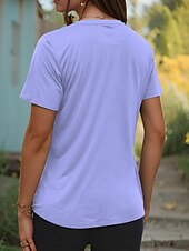 ieftine tricou boho-Pentru femei Tricou Floral Grafic Imprimeu Paisley Epocă Stilat Casual Manșon scurt În V Topuri obișnuite Zilnic Imprimeu Galben Roz Îmbujorat Albastru piscină Mov Vară