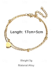 abordables Collier pour femme-Ensemble collier et bracelet pendentif cœur en or pour femme – chaîne délicate à plusieurs niveaux avec perles, bijoux romantiques élégants pour cadeaux, mariages et usage quotidien