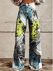 economico Fondi-Retrò Vintage Boho Anni &#039;70 Pantaloni Pantaloni a gamba larga Hippie Disco Vita alta Rinascita occidentale Stile jeans finti Per donna Carnevale Casual Quotidiano Festival Musicale Festa a tema retrò