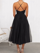 ieftine Rochii din chiffon-Pentru femei Rochie Lunga Rochie Maxi Rochie casual Rochie de Cocktail Rochie pentru invitata de nunta Rochii din Șifon Modă În aer liber Petrecere Concediu Fit regulat Simplu Fără manșon În V Negru