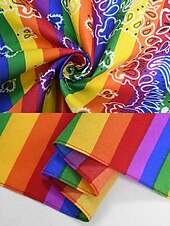 abordables Accesorios para el cabello de mujer-Bufanda unisex con estampado de arcoíris y paisley: un accesorio LGBTQ+ colorido para festivales, desfiles y uso diario.