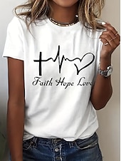 ieftine tricou Art &amp; Design-Pentru femei Tricou Topuri de vară Grafic Clasic Casual Manșon scurt Stil Nautic Crop Tops Zilnic Sfârșit de săptămână Imprimeu Alb Galben Roz Îmbujorat Albastru piscină Trifoi Vară Primăvară Toamnă