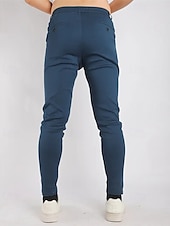 economico Chino-Per uomo Pantaloni Eleganti Aderente Pantaloni Chinos Bottoni Tasca Semplice Comodità Lunghezza alla caviglia Formale Feste Lavoro Moda Stile Classico Nero Blu Micro-elastico
