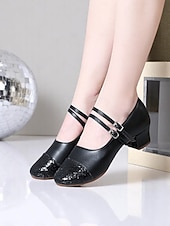preiswerte Lateinamerikanische Schuhe-Damen-Tanzschuhe mit goldener Glitzerspitze und Doppelriemen – professionelle Standard-Latein-Tanzschuhe mit niedrigem Absatz für Auftritte und Tanzkurse