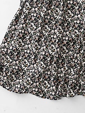 cheap Print Cotton &amp; Linen Dresses-Women&#039;s Mini Dress Summer Dress Bodycon Dress Casual Daily Regular Fit Floral Graphic Sleeveless U Neck Black Beige Summer