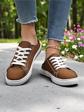 economico Sneakers da donna-Sneakers slip-on da donna in tela verde con lacci – comode scarpe da ginnastica senza schienale, ideali per passeggiate, shopping, corse a scuola e giornate estive informali