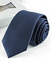 economico Cravatte e papillon da uomo-Cravatta classica sottile da uomo in poliestere – larghezza 6 cm, cravatta formale leggera per ufficio, matrimoni o colloqui