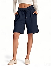 economico Pantaloncini-Shorts da Donna Chinos Vacanza Moda Streetwear Corti Alta Vita Semplice Con Tasche Elastica Comodi Morbidi Confortevoli Elasticizzati All&#039;aperto Street Rosa Blu Marino Marrone Grigio Estate Primavera