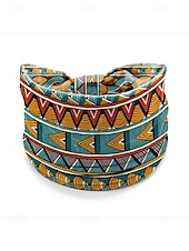billige Hårtilbehør for kvinner-Fargerike boho twist-pannebånd for kvinner – myke, elastiske og brede hårbånd for yoga, festivaler og fritidsklær