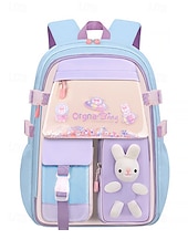abordables Sacs à dos pour Enfants et Adolescents-Sac à dos d&#039;école imperméable pour filles avec bandes réfléchissantes et motif lapin - sac à dos léger de grande capacité pour les élèves du primaire, usage quotidien et voyage