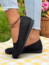 cheap Women&#039;s Flats-Women&#039;s Flyknit Slip-On Flats - Soft Knit Upper with Comfortable Stretch, Lightweight and Breathable, Ideal for Casual Wear and Summer Outings