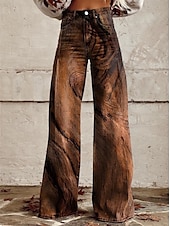 economico Fondi-Retrò Vintage Boho Anni &#039;70 Pantaloni Pantaloni a gamba larga Hippie Disco Vita alta Rinascita occidentale Stile jeans finti Per donna Carnevale Casual Quotidiano Festival Musicale Festa a tema retrò