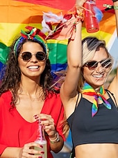 abordables Accesorios para el cabello de mujer-Bufanda unisex con estampado de arcoíris y paisley: un accesorio LGBTQ+ colorido para festivales, desfiles y uso diario.