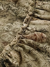 billiga Grafiska kjolar-Dam Kjol Volang kjol Mode Boho Maxi Mellanhög midja Kjolar Blommig Volang Mönster Microelastisk Semester Gata Brun Sommar Polyester