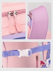 abordables Sacs à dos pour Enfants et Adolescents-Sac à dos d&#039;école imperméable pour filles avec bandes réfléchissantes et motif lapin - sac à dos léger de grande capacité pour les élèves du primaire, usage quotidien et voyage