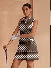 economico Abiti da golf-Per donna Abito da golf Marrone Senza Maniche Vestito Abbigliamento da golf da donna Abbigliamento Abiti Abbigliamento