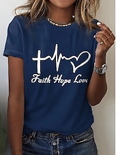 ieftine tricou Art &amp; Design-Pentru femei Tricou Topuri de vară Grafic Clasic Casual Manșon scurt Stil Nautic Crop Tops Zilnic Sfârșit de săptămână Imprimeu Alb Galben Roz Îmbujorat Albastru piscină Trifoi Vară Primăvară Toamnă