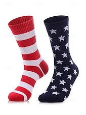 preiswerte Herrenhandschuhe-Herrensocken mit USA-Flagge und Sternenbanner-Design – patriotische Baumwollsocken für den Unabhängigkeitstag, Sport und Freizeit