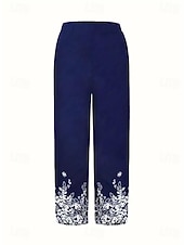 economico Pantaloni Grafici-Per donna Gamba larga Chinos Pantaloni Larghi Shorts da Spiaggia Vacanza Vintage Essenziale Lunghezza alla caviglia Vita Alta Floreale Grafico Stampa Calore Termico Morbido Traspirante Micro-elastico
