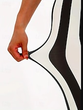 abordables Art &amp; Design Impression-Femmes Leggings Vacances ancien Mode Longueur complète Taille Moyenne Graphique Rayé Impression Chaleur Thermique Respirant Doux Élastique Extérieur Vacances Rue Noir Été Printemps Coupe Slim