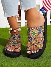 abordables Sandales Décontractées-Baskets Flyknit pour femmes, motif 4 juillet, avec lacets arc-en-ciel colorés – Chaussures de course respirantes à étoiles et rayures pour le jour de l&#039;indépendance et le style sportif quotidien