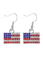 cheap Women&#039;s Earring-Women&#039;s Patriotic American Flag Earrings - Red, White and Blue Earrings, Multiple Looks for Women, Perfect for 4th of July and National Holidays, Stylish American Flag Jewelry Collection
