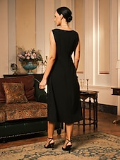 levne květinové šaty-Dámské Midi šaty Plášťové šaty Šaty s bundou Elegantní koktejl Semiformální šaty Formální Párty Svatební host Běžný Květinový Dlouhý rukáv Tričkový Černá Jaro Podzim Zima