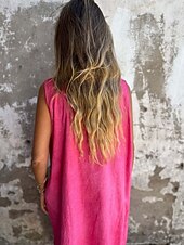 abordables concevoir des robes en coton et lin-Femmes Robe Longue Maxi Robe Robe Décontractée Robe débardeur Robe d&#039;été Basique Moderne Quotidien Week-end Coupe régulière Uni Sans manches Col en U Bleu Fuchsia Vert Été