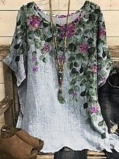 ieftine tricou Art &amp; Design-Pentru femei Cămașă Tricou Tee Top Imprimeu Elegant Modă Modern Manșon scurt Stil Nautic Topuri obișnuite Zilnic Sfârșit de săptămână Bleumarin Albastru piscină Mov Gri Deschis Gri Închis Vară