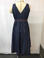 preiswerte Ausgefallene Kleider-Damen Minikleid Freizeitkleid Sommerkleid Unterkleid Boho-Kleid Elegant Mode Modern Täglich Strand Wochenende Normale Passform Farbblock Ärmellos V Ausschnitt Dunkelblau Sommer