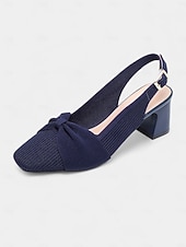 economico décolleté con cinturino-Scarpe con tacco a spillo verdi da donna con dettaglio fiocco – tacchi bassi traspiranti in Flyknit per spostamenti primaverili, ufficio e outfit casual chic