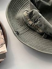 abordables Chapeaux pour hommes-Chapeau de pêche d&#039;extérieur pour homme avec mentonnière réglable, tissu en toile de coton, bord large enroulable classique, adapté aux activités estivales, à la randonnée et aux voyages