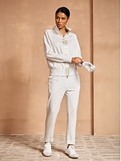 cheap Sweatshirt &amp; Outerwear-Women&#039;s Golf Jacket Dark Grey Black White Long Sleeve Top Ladies Golf Attire Clothes Outfits Wear Apparel