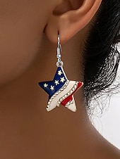 cheap Women&#039;s Earring-Women&#039;s Patriotic American Flag Earrings - Red, White and Blue Earrings, Multiple Looks for Women, Perfect for 4th of July and National Holidays, Stylish American Flag Jewelry Collection