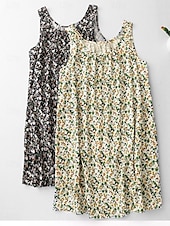 cheap Print Cotton &amp; Linen Dresses-Women&#039;s Mini Dress Summer Dress Bodycon Dress Casual Daily Regular Fit Floral Graphic Sleeveless U Neck Black Beige Summer